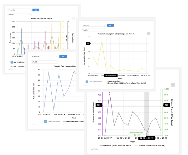 AssetPro fuel consumption charts and analytics